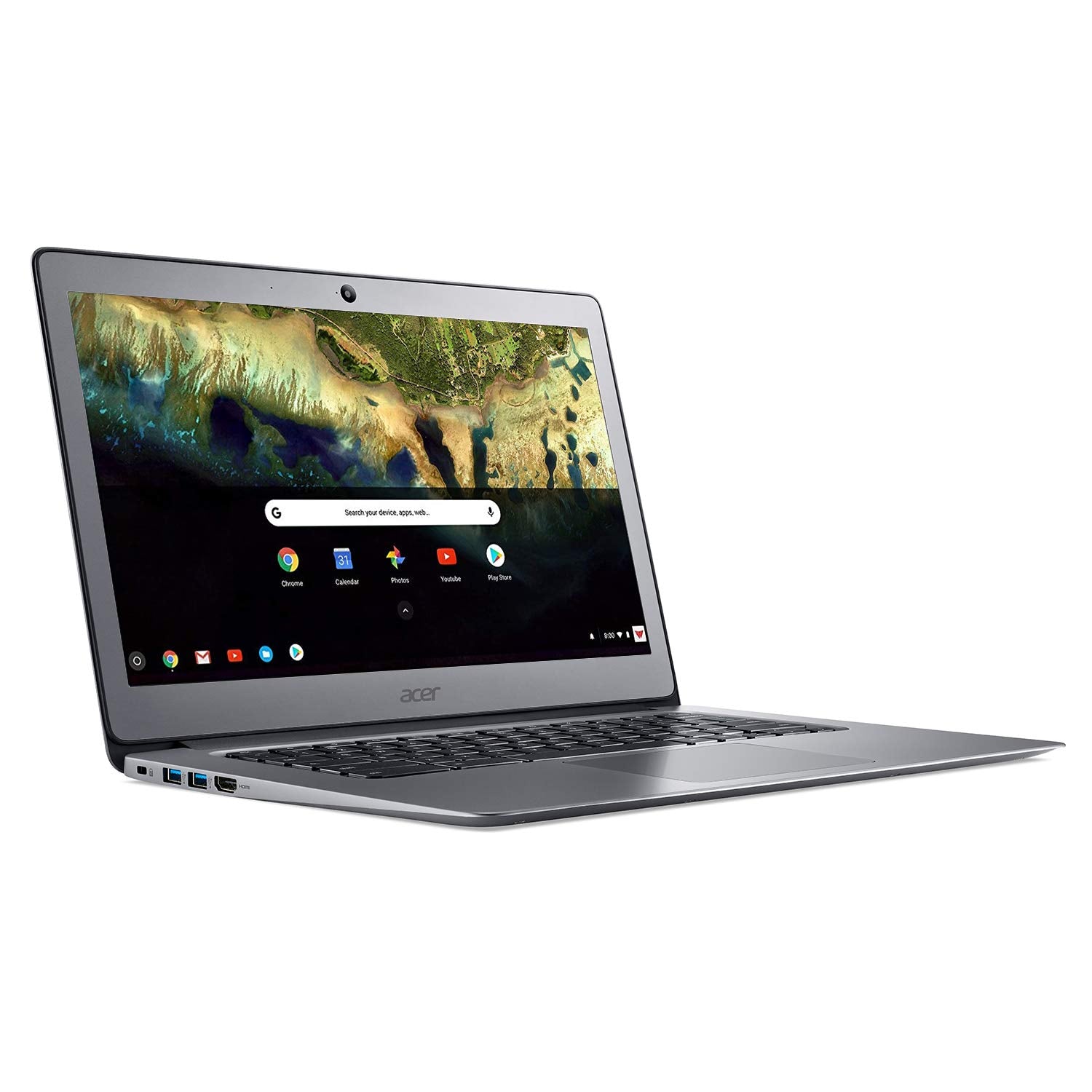 Acer Chromebook 14, Celeron N3160, 14" Full HD, 4GB LPDDR3, 16GB eMMC, CB3-431-C9W7 Bundle, Silver - متجر الجيل العربي الرقمي