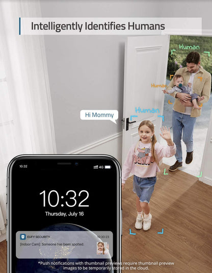 eufy Security Indoor Cam E220, Pan & Tilt, Indoor Security Camera, 2K - 3 MP Wi-Fi Plug-in, Voice Assistant Compatibility, Night Vision, Motion Tracking, HomeBase 3 Compatible, Motion Only Alert - متجر الجيل العربي الرقمي