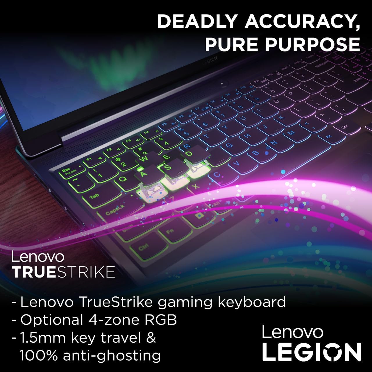 Lenovo Legion Slim 5 16IRH8 AI Gaming Laptop, 16"WQXGA 165Hz Display, Intel Core I7-13700H, 16GB RAM, 512GB SSD, NVIDIA GeForce RTX 4050 6GB GDDR6, Win11, Eng-Arabic RGB, Storm Grey - [82YA005RAX] - متجر الجيل العربي الرقمي