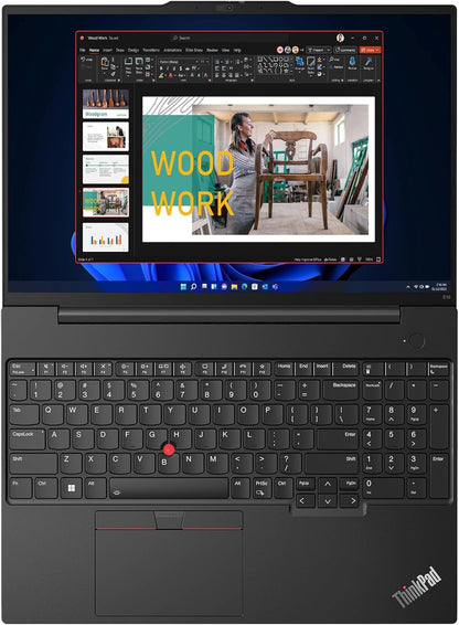 Lenovo ThinkPad E16 Business Laptop (16" FHD+ Display, Intel 13th Gen i5-1335U, 16GB RAM, 512GB SSD), Backlit Keyboard, Fingerprint Reader, FHD Webcam, Ethernet, Wi-Fi 6, Win 11 Pro, Black, 2024 - متجر الجيل العربي الرقمي