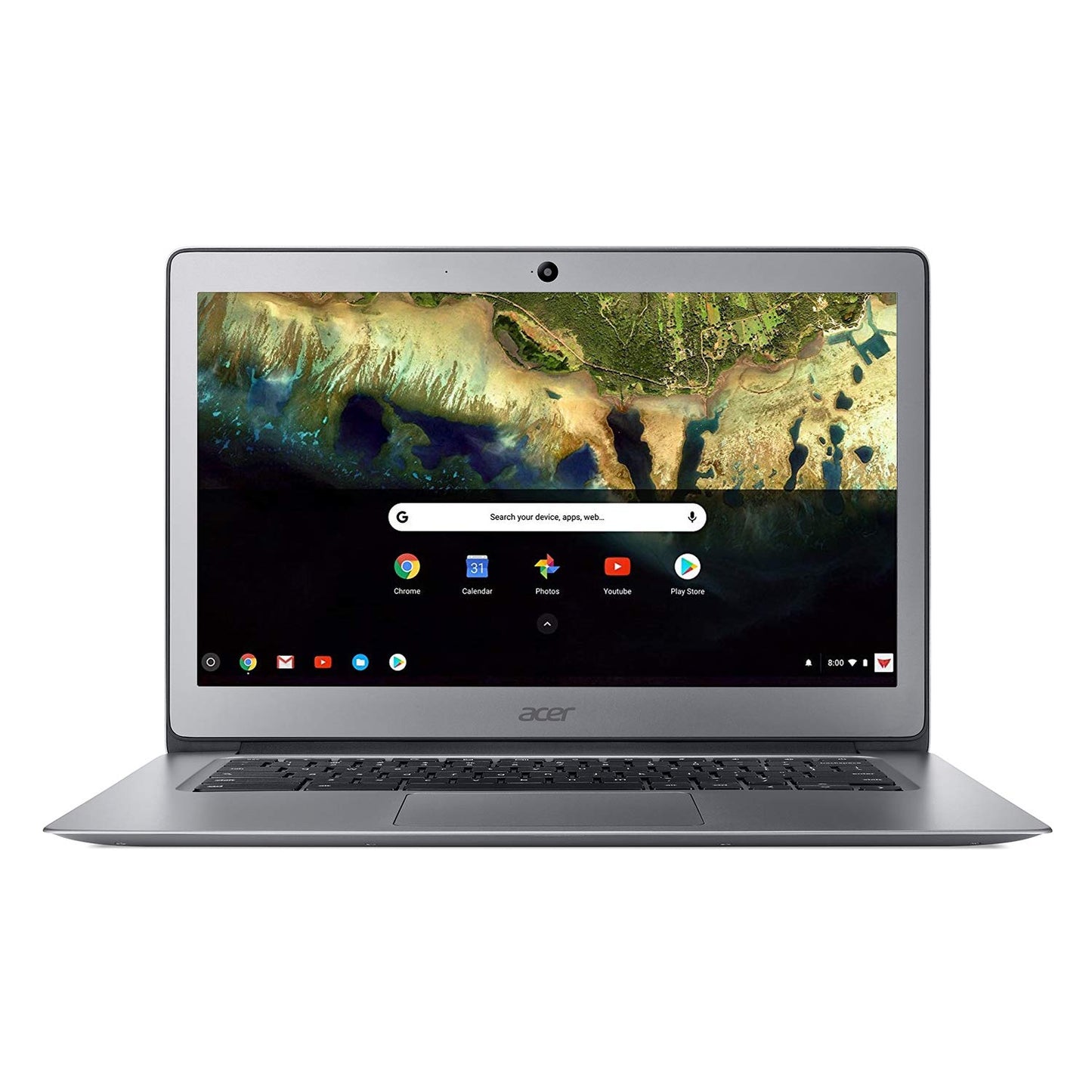 Acer Chromebook 14, Celeron N3160, 14" Full HD, 4GB LPDDR3, 16GB eMMC, CB3-431-C9W7 Bundle, Silver - متجر الجيل العربي الرقمي