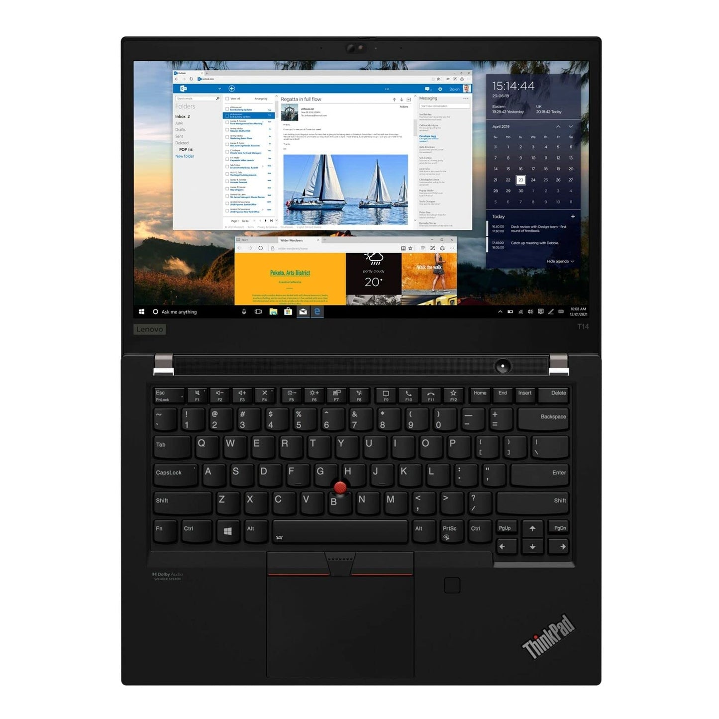Lenovo 2023 ThinkPad T14 G3 14" WUXGA IPS Touch Laptop 12-Core Intel i7-1260P Iris Xe Graphics 48GB DDR4 2TB NVMe SSD WIFI 6E RJ45 HDMI Thunderbolt4 Fingerprint Backlit Windows 10 Pro w/RE USB - متجر الجيل العربي الرقمي