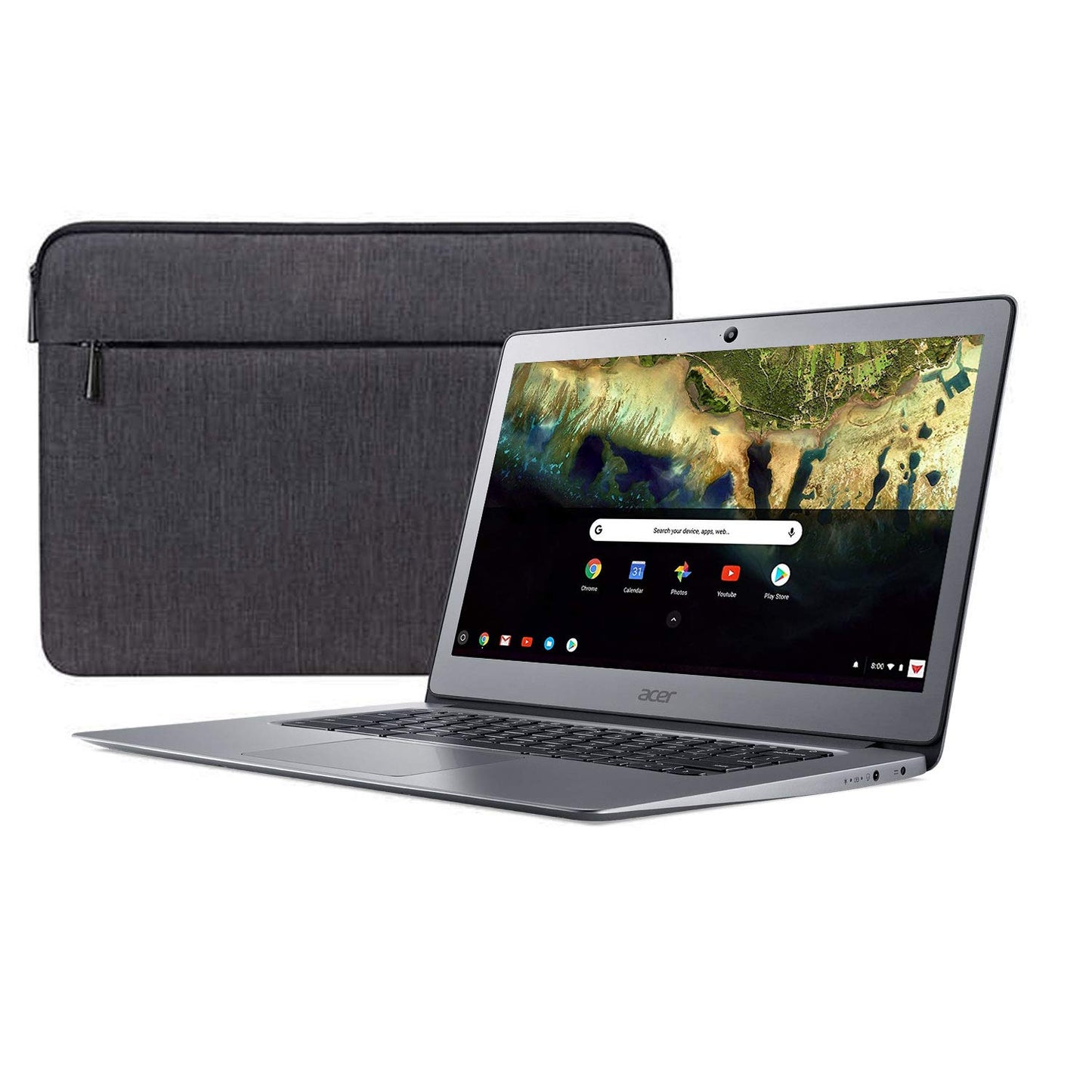 Acer Chromebook 14, Celeron N3160, 14" Full HD, 4GB LPDDR3, 16GB eMMC, CB3-431-C9W7 Bundle, Silver - متجر الجيل العربي الرقمي