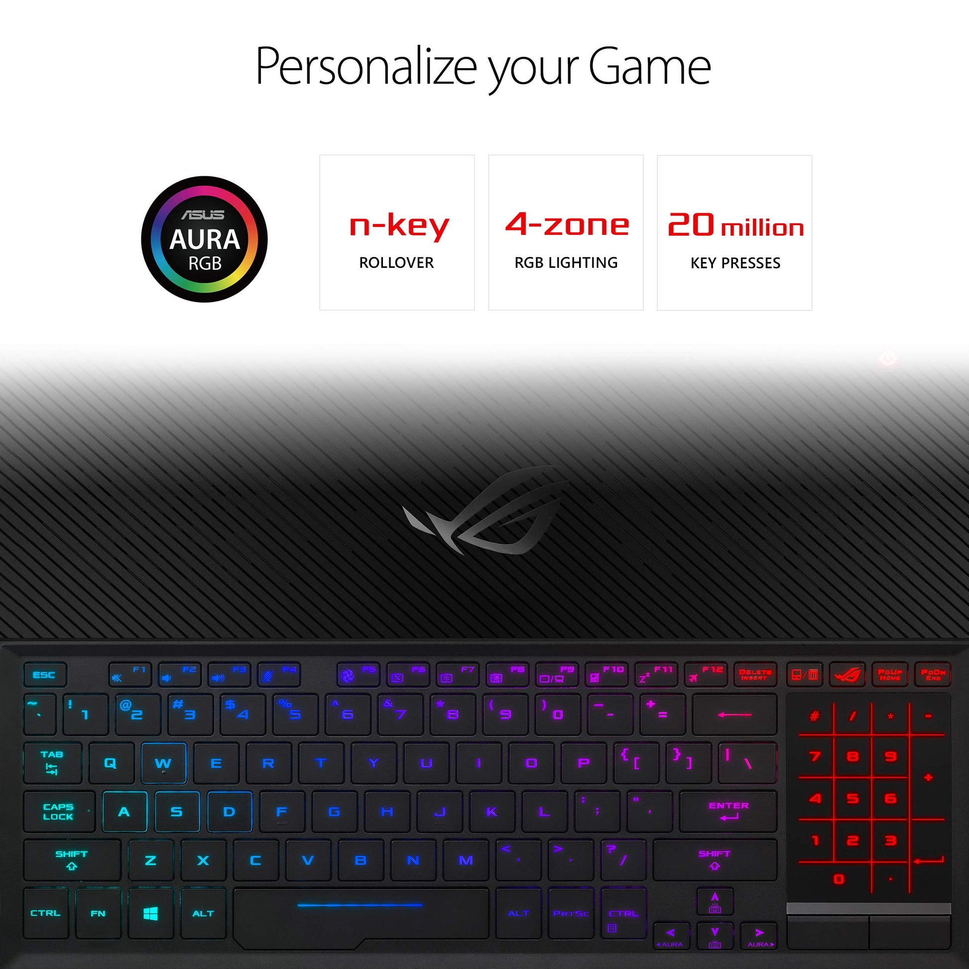 Asus ROG Zephyrus S Ultra Slim Gaming Laptop, 15.6” 144Hz IPS Type FHD, GeForce RTX 2070, Intel Core i7-8750H, 16GB DDR4, 512GB PCIe Nvme SSD, Aura Sync RGB, Windows 10 64-bit, GX531GW-AS76 .62” Thin - متجر الجيل العربي الرقمي