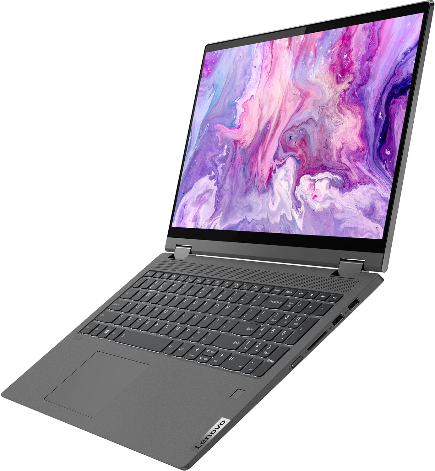 Lenovo IdeaPad Flex 5 5i 2-in-1 Laptop (15.6" FHD Touchscreen, Intel Core i7-1165G7, 16GB RAM, 1TB SSD, IST Active Stylus), Convertible, Fingerprint, Backlit KB, Wi-Fi 6, Webcam, Win 11 Home, Gray - متجر الجيل العربي الرقمي