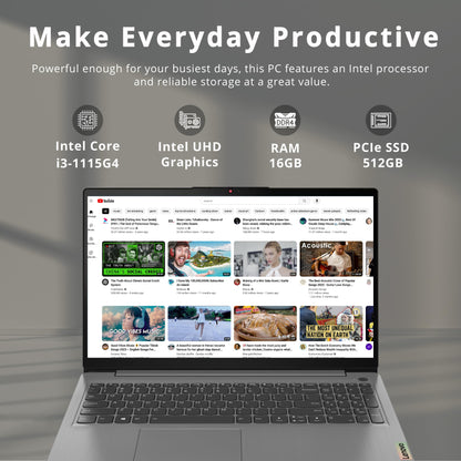 Lenovo IdeaPad 3 15 Intel i3-10110U 8GB 256GB SSD 15.6-inch Touch Screen Laptop - متجر الجيل العربي الرقمي